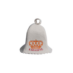 Klobúk do sauny - KARALIENĖ, biely  Klobúk do sauny - KARALIENĖ, biely