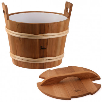 Drevené vedro SAWO s vekom, céder, 40 l