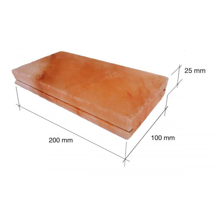 Leštené himalájske soľné tehly so zárezom 200x100x25mm