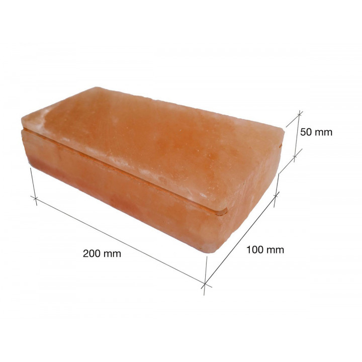 Leštené himalájske soľné tehly so zárezom 200x100x50mm