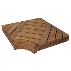 Rohový modul pre modulárne saunové lavice, Borovica 