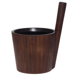 Saunové vedro Rento Dark Bamboo s čiernou vložkou, 5 l 