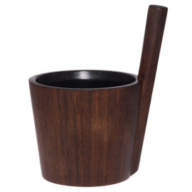 Saunové vedro Rento Dark Bamboo s čiernou vložkou, 5 l 