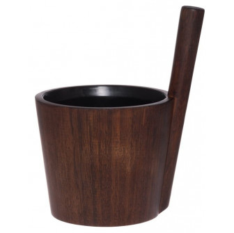 Saunové vedro Rento Dark Bamboo s čiernou vložkou, 5 l