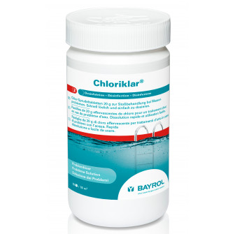 Rýchlo rozpustné chlórové tablety Chloriklar, 1 kg