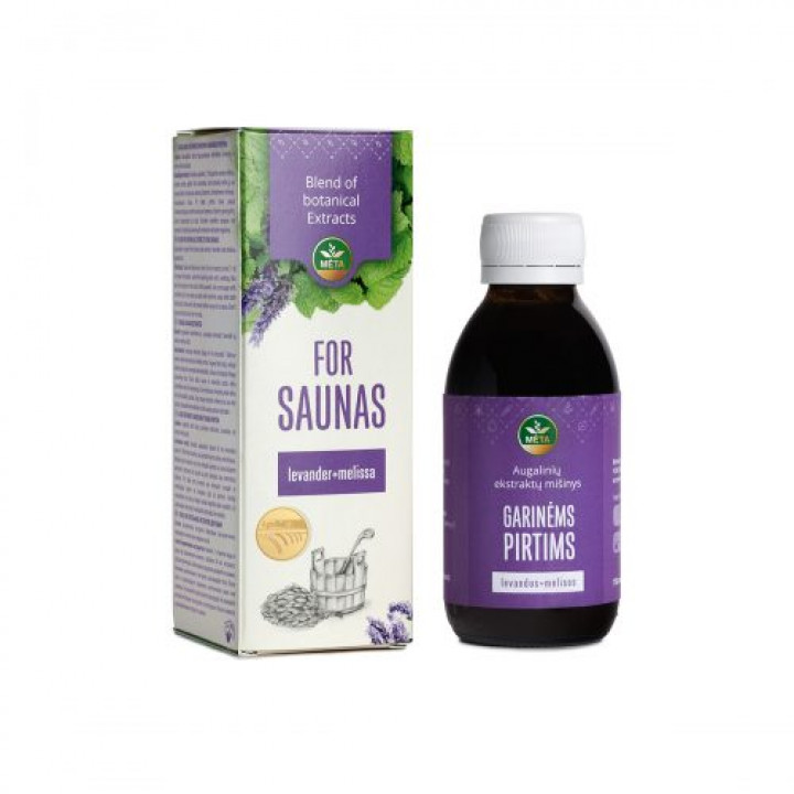 Zmes rastlinných extraktov do sauny s esenciálnymi olejmi z levandule a medovky, 150 ml