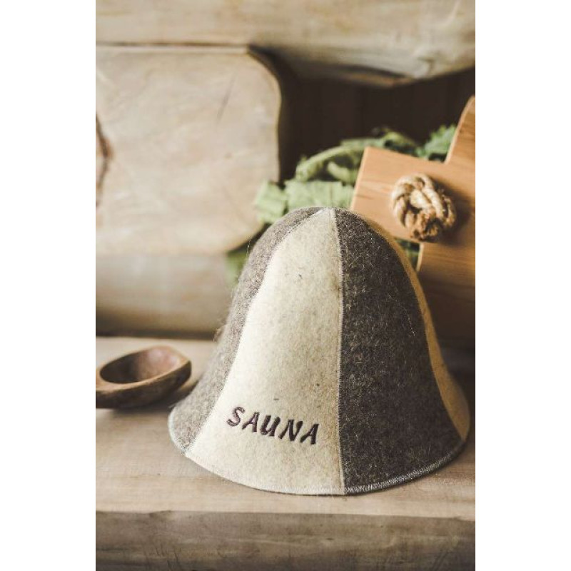 Klobúk do sauny - SAUNA, pruhovaný