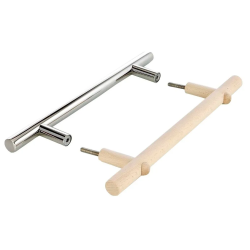 Súprava kľučiek dverí z nehrdzavejúcej ocele a dreva 