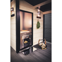 Sklenená stena HARVIA Duo 9 x 21, vrátane rámu, hliníková čierna 