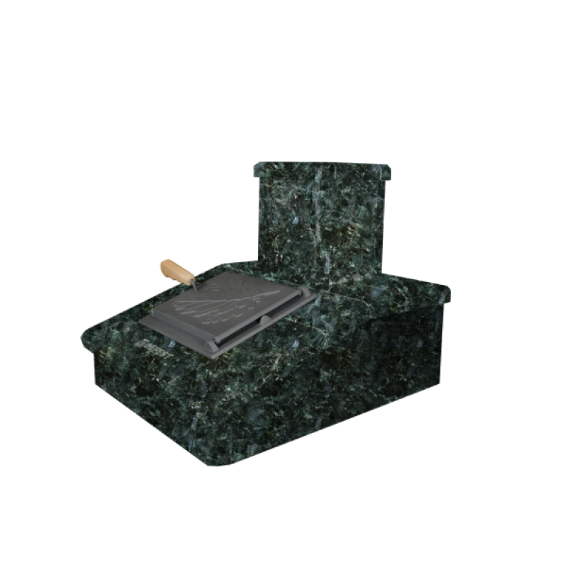 Kamenná úprava komína, tmavý Serpentine, 290 mm