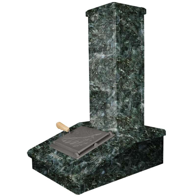 Kamenná úprava komína, tmavý Serpentine, 790 mm