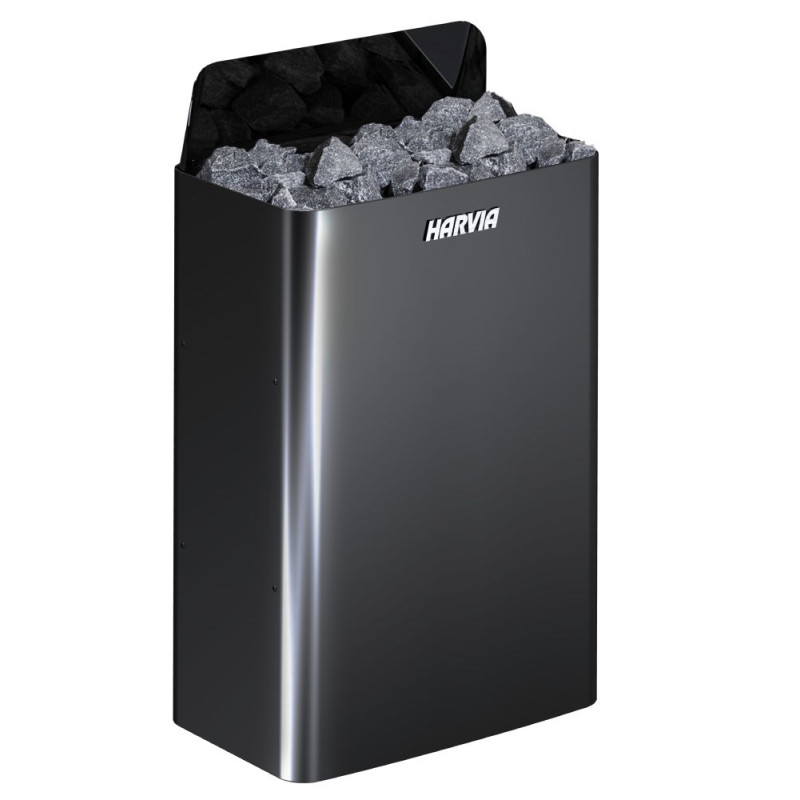 Elektrická saunová pec - HARVIA The Wall Black Steel SW90E 9 kW