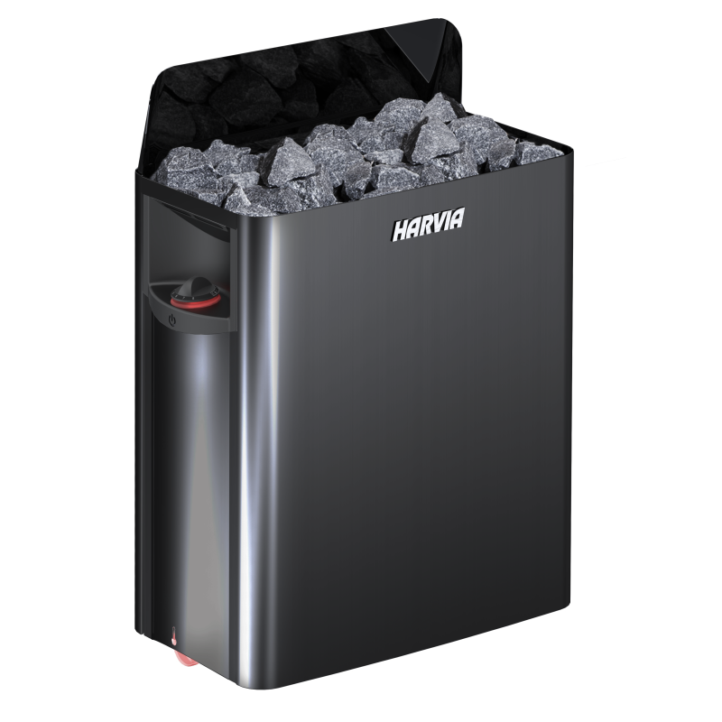 Elektrická saunová pec - HARVIA The Wall Black Steel SW80 8 kW