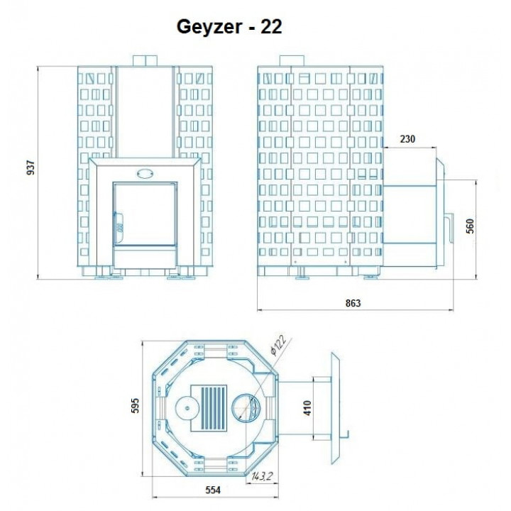 Saunová pec na drevo - NOVA GEYZER 22
