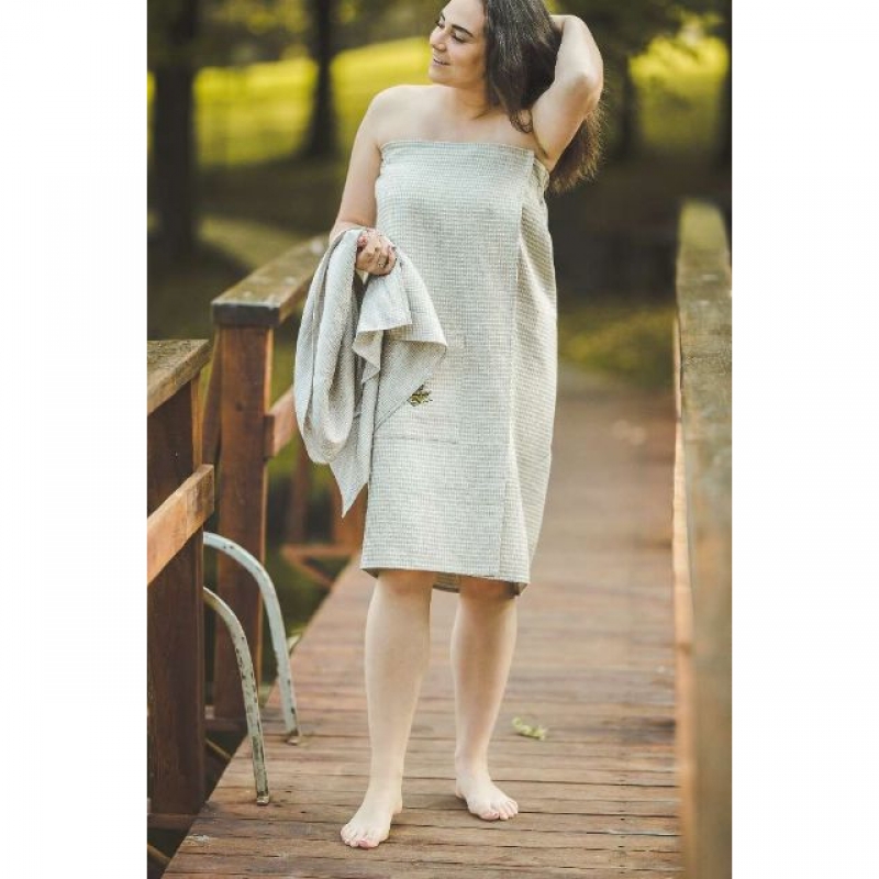 Zástera do sauny pre ženy, ľanová