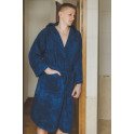 Bavlnený modrý župan s kapucňou - 0