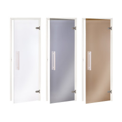 AD sklenené dvere do sauny, biely rám  AD sklenené dvere do sauny, biely rám