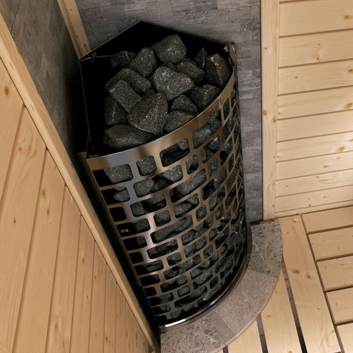 Elektrická saunová pec – SAWOTEC Ari Corner 7,5 kW, bez riadiacej jednotky