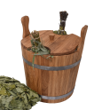 Drevený vedierko na metličky, dub, 12l - 2