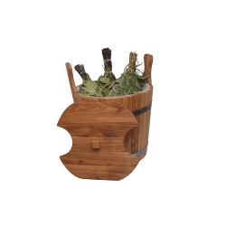 Drevený vedierko na metličky, dub, 12l 