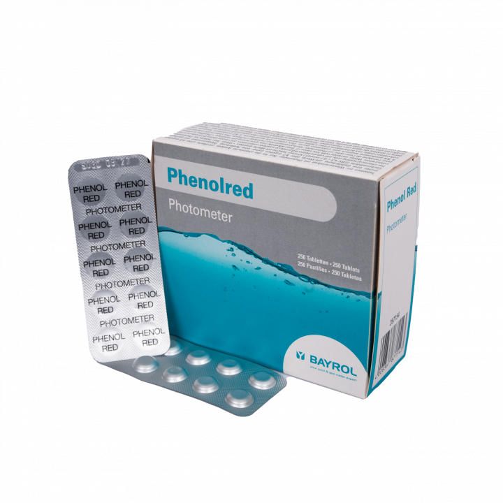 Tablety na testovanie vody pre fotometer Phenolred, stanovenie pH, 10 tabliet