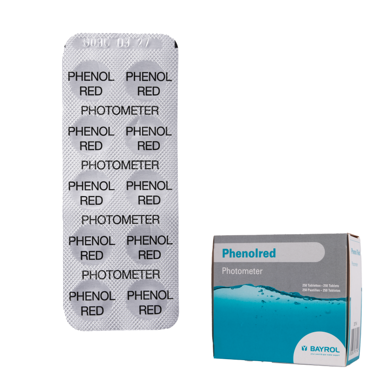 Tablety na testovanie vody pre fotometer Phenolred, stanovenie pH, 10 tabliet
