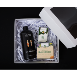 Darčeková sada v darčekovej krabičke CITRÓN. Med, esenciálny olej a vonná esencia 