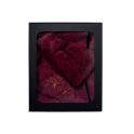 Darčeková sada v darčekovej krabičke pre ŇU. Dámska saunová čiapka a zástera - BORDOVÁ - 0