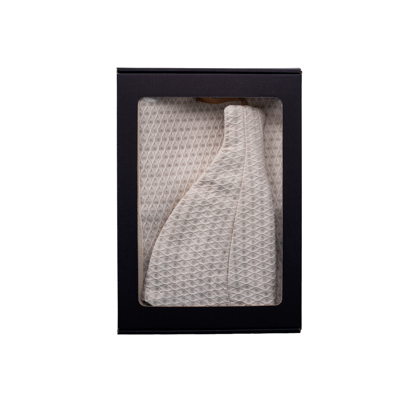 Darčeková sada v darčekovej krabičke PRE ŽIU. Dámska saunová čiapka a zástera - ĽAN