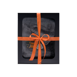 Darčeková sada v darčekovej krabičke pre NEHO. Pánska saunová čiapka a zástera - ŠEDÁ 