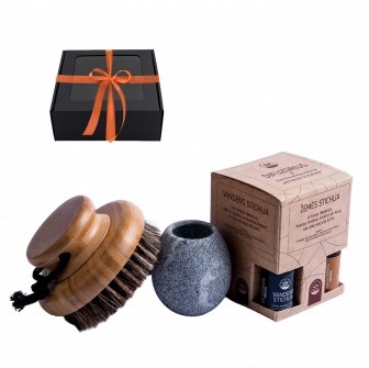 Darčeková sada v darčekovej krabičke SCENTED WARMTH. Štetec, pohár na vône a esenciálne oleje.