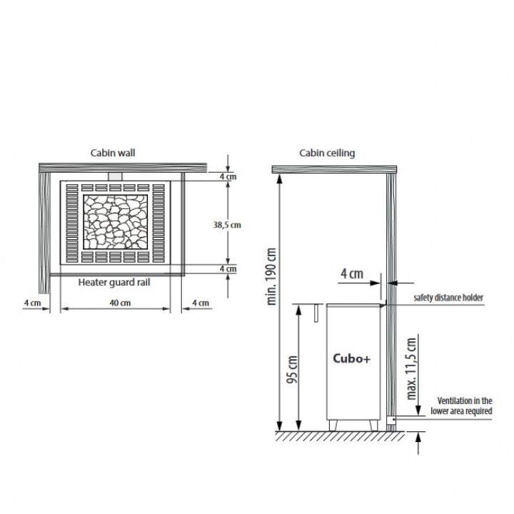 Elektrická saunová pec - EOS Cubo Plus, 9 kW