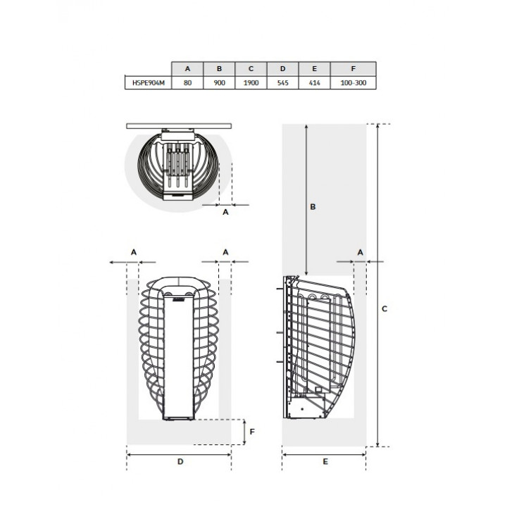 Elektrické saunové pece - sada HARVIA Spirit SP90FC 9,0 kW Fenix WiFi