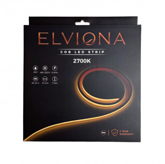 Elviona COB LED pás do sauny, 2700 K, 5 m