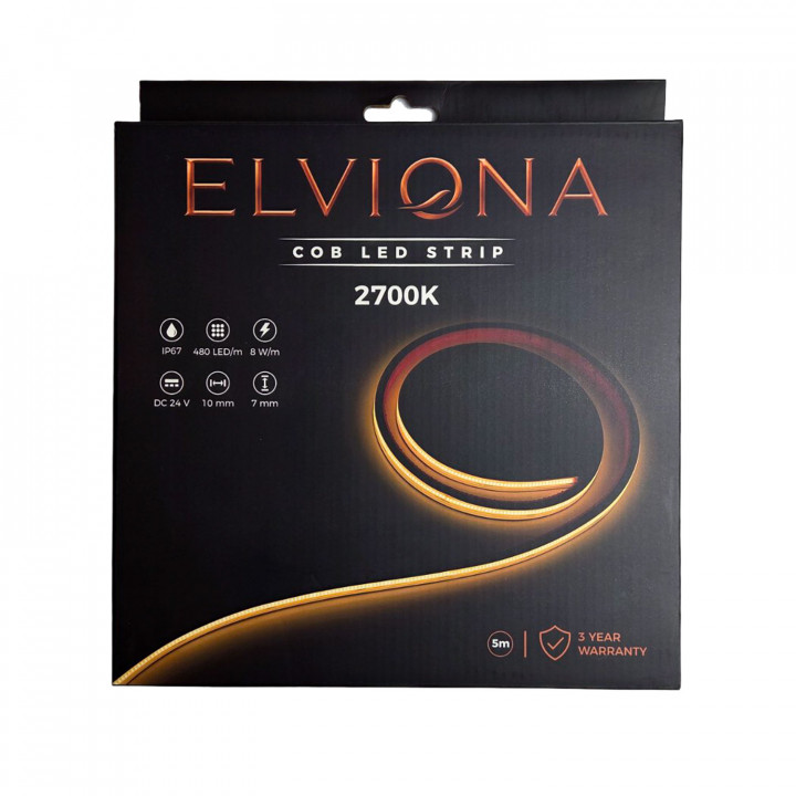 Elviona COB LED pás do sauny, 2700 K, 5 m