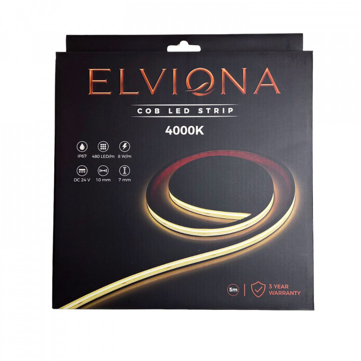 Elviona COB LED pás do sauny, 4000 K, 5 m