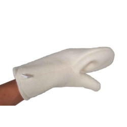 Vlnené biele rukavice do sauny 