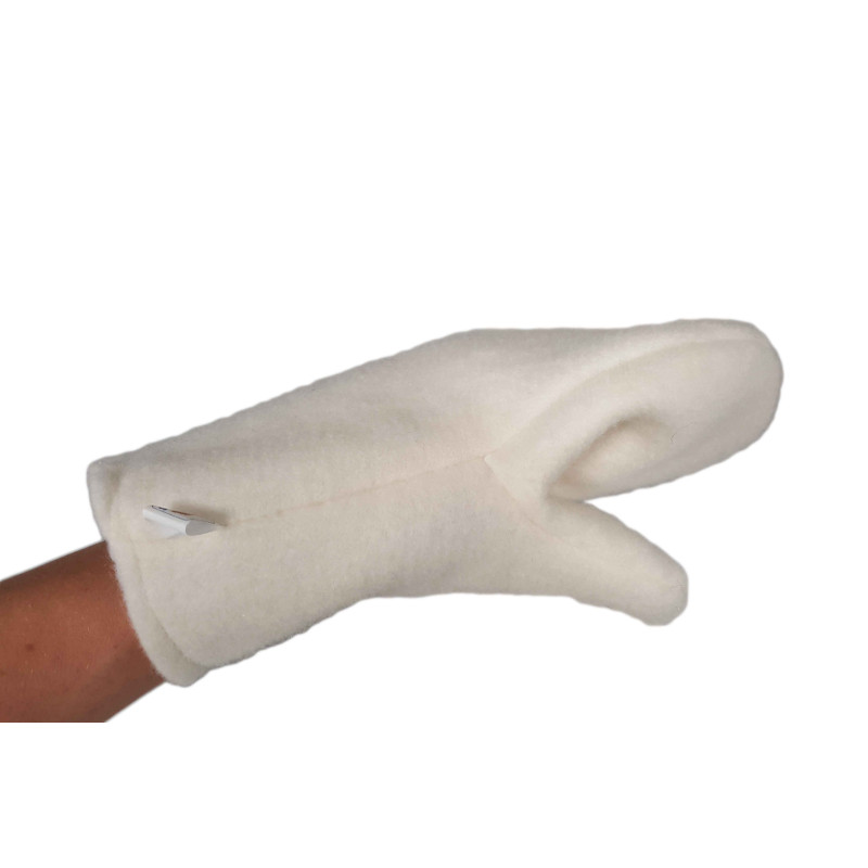 Vlnené biele rukavice do sauny