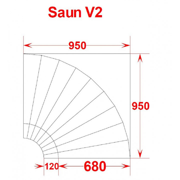 Sedadlo do parnej sauny V-2, rohové sedadlo
