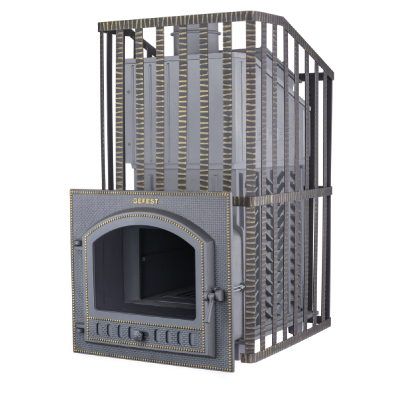 Saunová pec na drevo - Gefest GFS ZK Uragan 40 (M) v mriežke