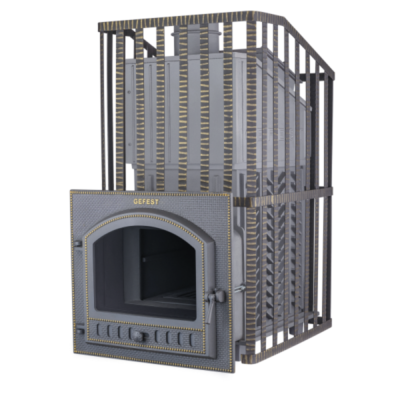 Saunová pec na drevo - Gefest GFS ZK Uragan 45 (P) v mriežke