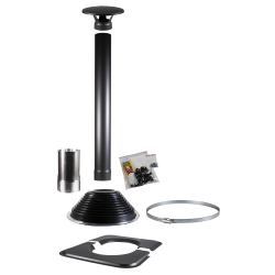 Čierna komínová súprava HARVIA 1500 pre saunové kabíny v tvare suda 