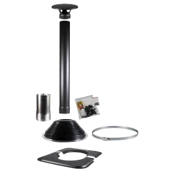 Čierna komínová súprava HARVIA 1500 pre saunové kabíny v tvare suda 