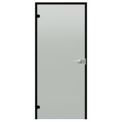 Uzamykateľné sklenené dvere Harvia Black Line, saténové, 7x21, čierny hliníkový rám 