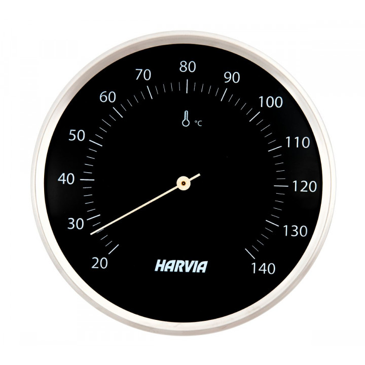 HARVIA saunový teplomer, okrúhly, čierny, priemer 160 mm, SAC90200