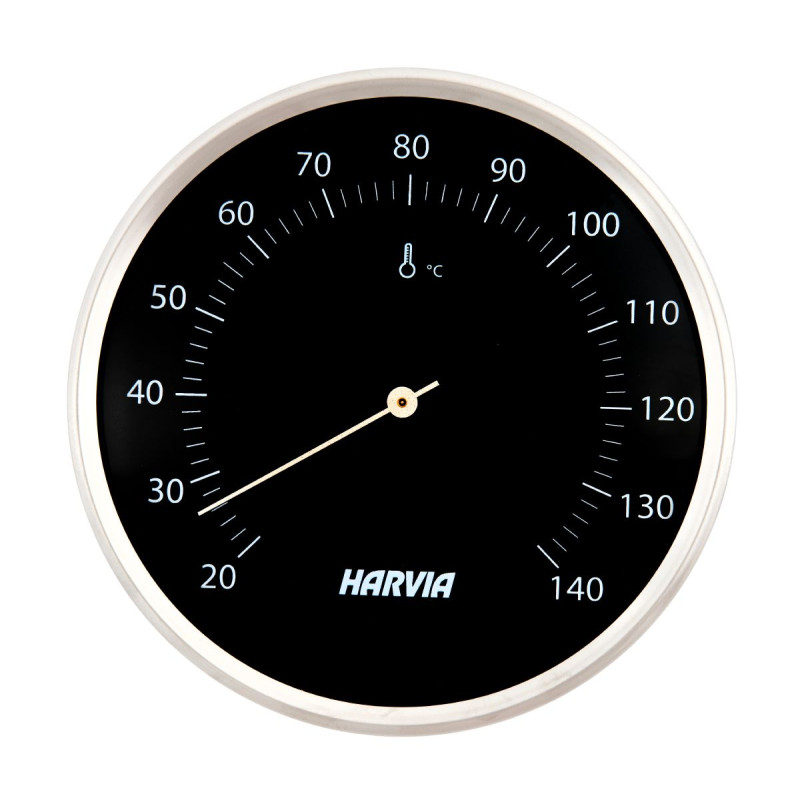 HARVIA saunový teplomer, okrúhly, čierny, priemer 160 mm, SAC90200