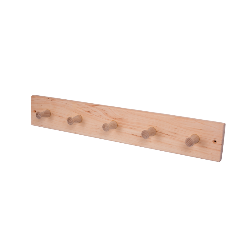 Vešiak z jelšového dreva s 5 háčikmi