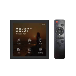 Dotykový displej BT nástenný zosilňovač domáci stereo audio zosilňovač B4, čierny 