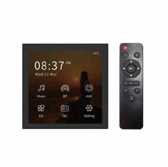 Dotykový displej BT nástenný zosilňovač domáci stereo audio zosilňovač B4, čierny