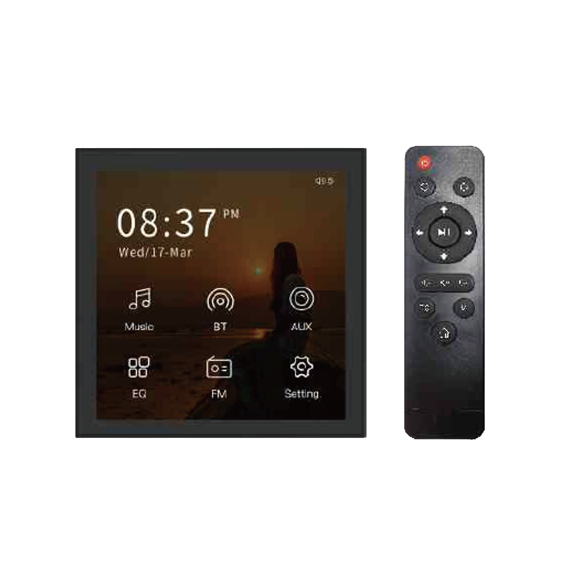 Dotykový displej BT nástenný zosilňovač domáci stereo audio zosilňovač B4, čierny